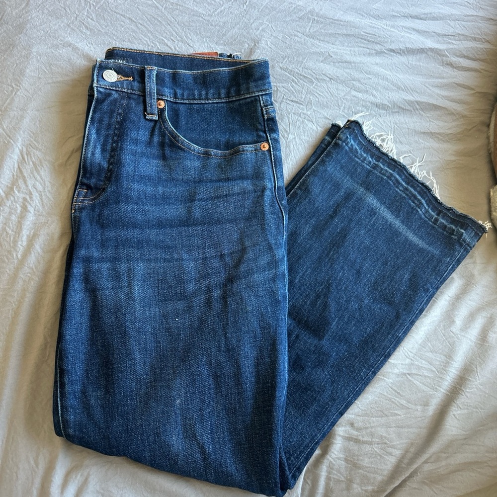 Lucky Brand Distressed “Crop Mini Boot” Jeans